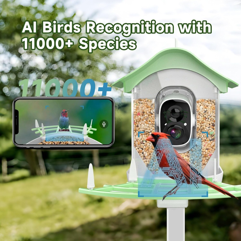 Smart Bird Feeder Camera - Pengumpan Burung Pintar Bertenaga Surya dengan