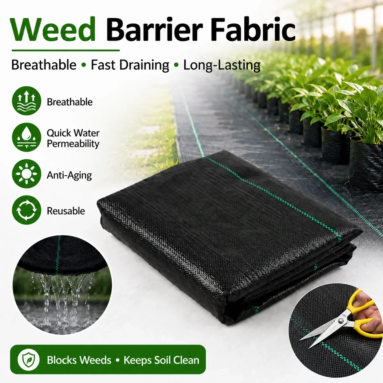 Smart Garden Greenhouse - Kain Geotekstil Penahan Gulma yang Dapat