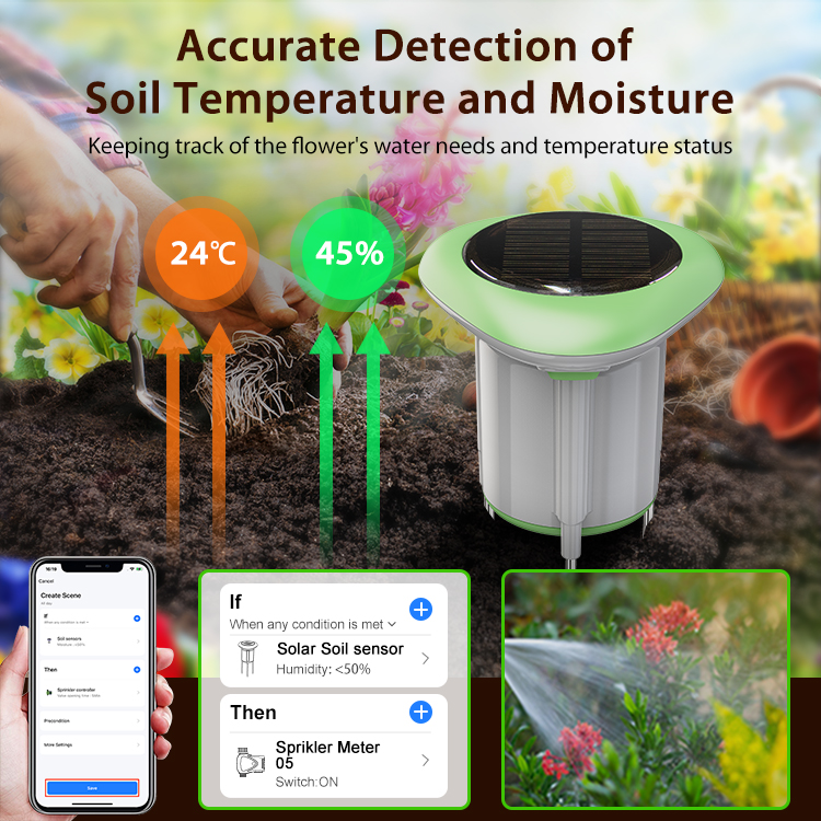 Sensor Tanah Tenaga Surya Tuya - Smart Garden Products ulasan dan harga
